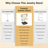 Stylish Ceramic Metal Jewelry Display Stand for Hanging Pendant Earring Bracelet Rings Accessories