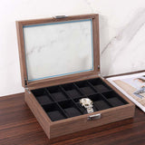 New design high-end metal lock large 10 slots packaging box leather watch storage display case wooden watch storages box