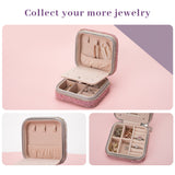 Luxury Silver Pink Whole Diamond Set Girls Girls Women Jewelry Earrings Rings Pendant Travel Jewelry Storage Organizer box with Mirror