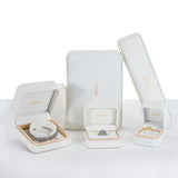 Korea new style factory wholesale ring necklace bangle wedding Valentine's gift packaging white leather jewelry box