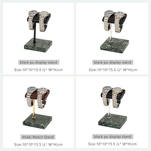 luxury black leather marble bracelet watch display  stand holder