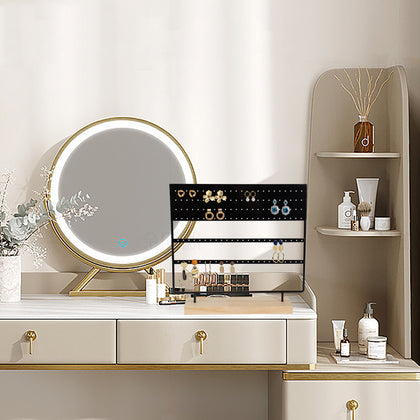 High Quality luxury wooden base earrings stand holder displayer black metal holder organizer storage earring racks with store