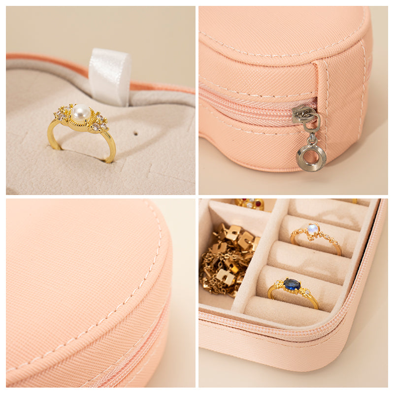 Mini Jewelry Box, Travel Jewelry Case for Women Girls, Leather