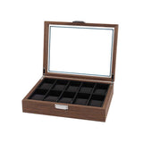 New design high-end metal lock large 10 slots packaging box leather watch storage display case wooden watch storages box