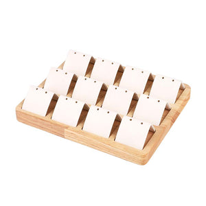 Manufacturer handmade wooden earring holder stand display tray organizer holders counter earing display stand for store