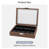 New design high-end metal lock large 10 slots packaging box leather watch storage display case wooden watch storages box