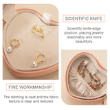 Mini Travel Jewelry Case Portable Travel Jewelry Organizer Small Heart-shaped Leather Jewelry Box for Women Girls