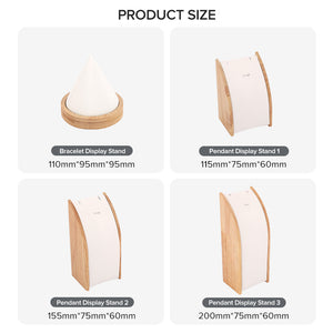 Manufacturer high-end pu leather bracelet pendant necklace display stand jewelry exhibitor holders wooden jewelry display stand