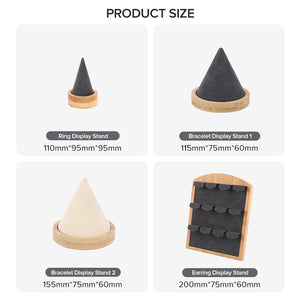New style luxury velvet bracelet ring earrings stand holder displayer jewelry store storage wooden jewelry display stand