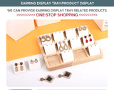 Manufacturer handmade wooden earring holder stand display tray organizer holders counter earing display stand for store