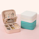 jewelry Travel Case with Mirror,Small Travel Jewelry Organizer, Portable Jewelry Box Travel Mini Storage Organizer Portable Display Storage Box For Rings Earrings Necklaces Gifts