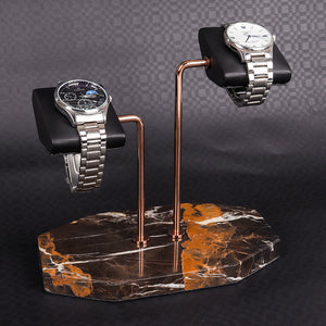 luxury black leather marble bracelet watch display stand holder