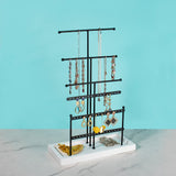 Wholesale luxury large metal jewelry display stand tower rack pendant necklace earring racks storage holder counter earing display stand