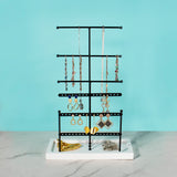 Wholesale luxury large metal jewelry display stand tower rack pendant necklace earring racks storage holder counter earing display stand