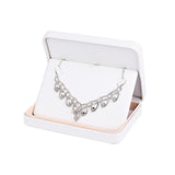 Korea new style factory wholesale ring necklace bangle wedding Valentine's gift packaging white leather jewelry box